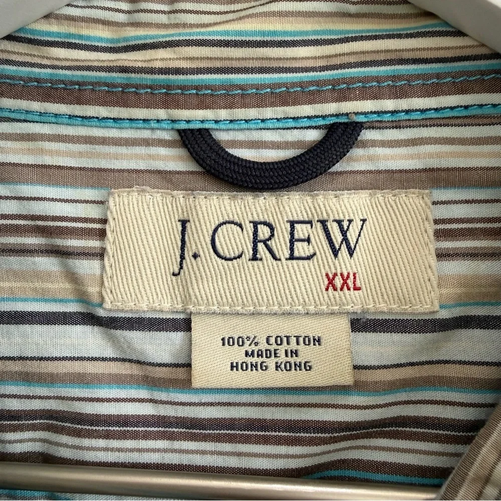 J. Crew Men’s Size XXL Multicolor Stripes Button Down Long Sleeve Shirt Cotton